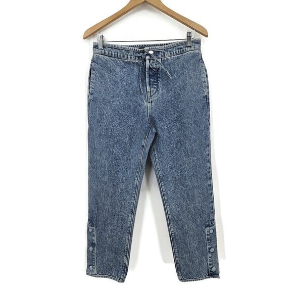 New RtA Matisse Straight Leg Jeans Womens XS Blue Cropped High Waist - Picture 2 of 10